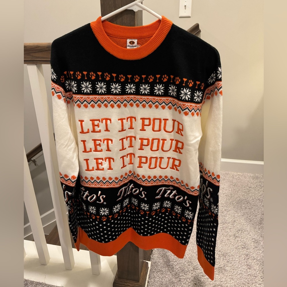 Tito’s vodka small tacky Christmas sweater NEW